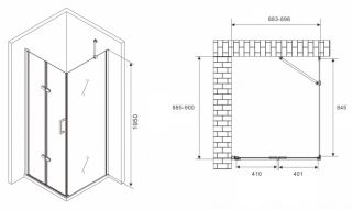 Душевой уголок ABBER Zart AG08090P-S91 90x90см хром